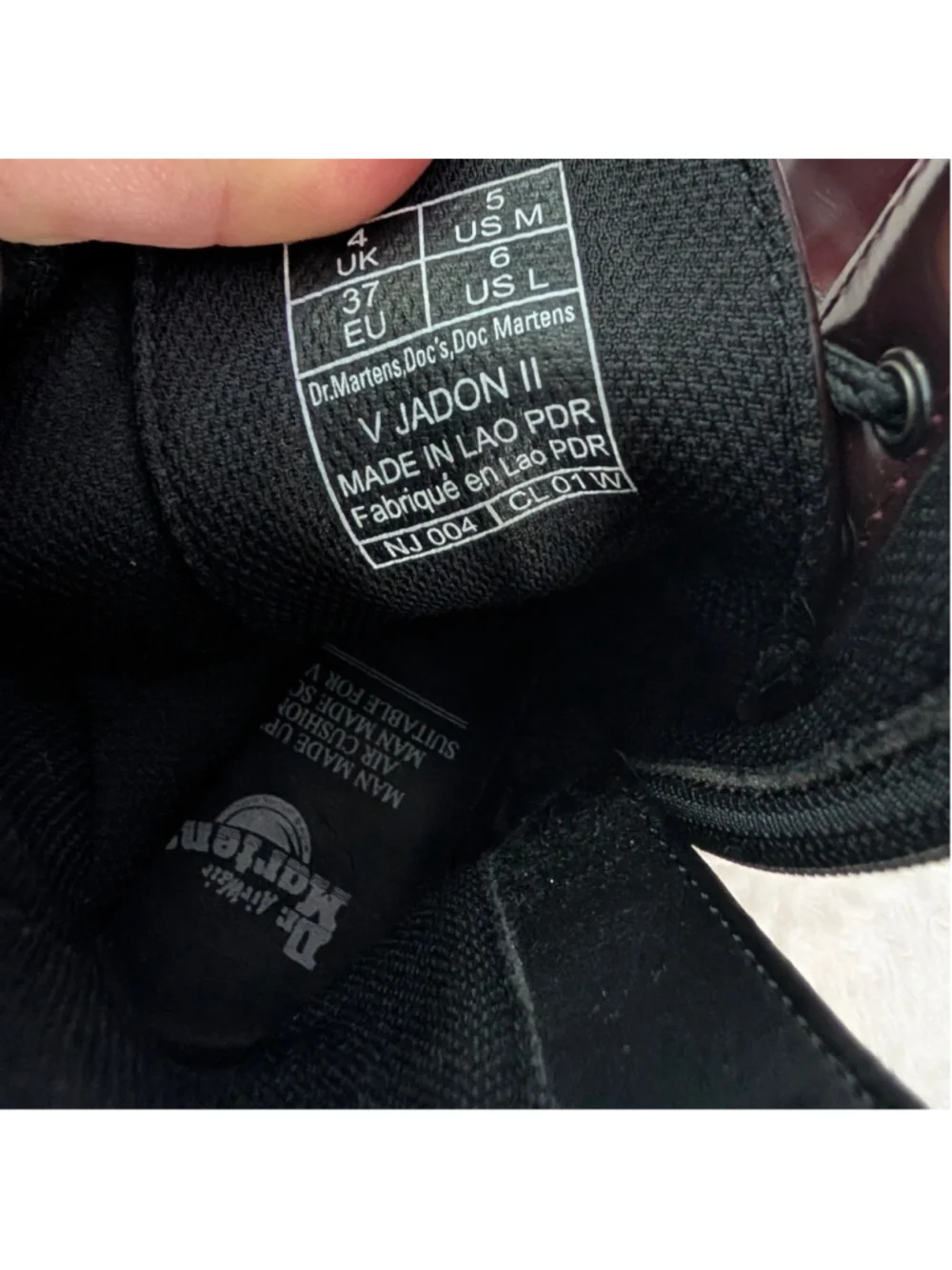 Dr. Martens Vegan Jadon II Cherry Red Oxford Rub Off Platform Boots US L 6 - Picture 8 of 13